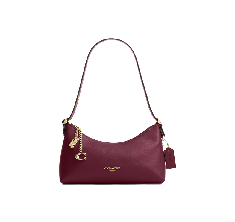 Coach Women's Emeilia Shoulder Bag Gold/Dark Cherry