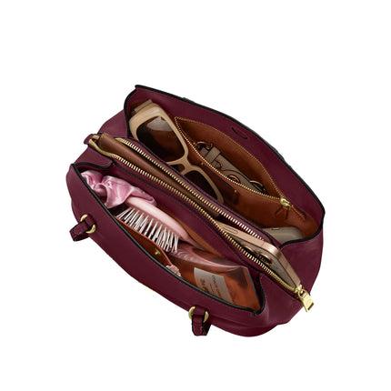 Coach Women's Elise Shoulder Bag Gold/Dark Cherry