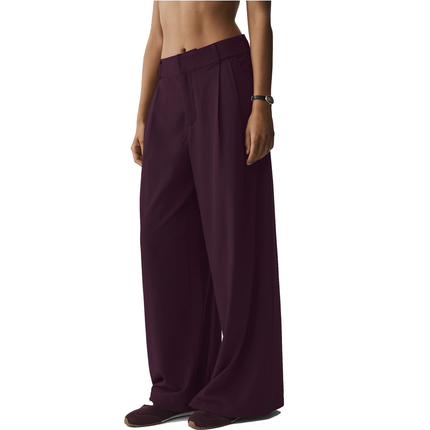 alo Women's High-Waist Dreamscape Trouser (Long) Rich Bordeaux