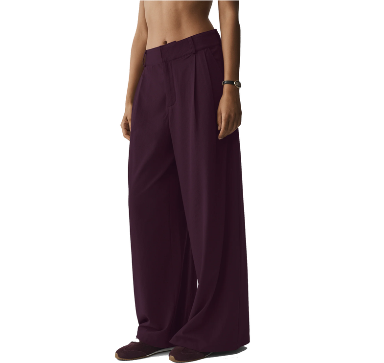 alo Women's High-Waist Dreamscape Trouser (Long) Rich Bordeaux