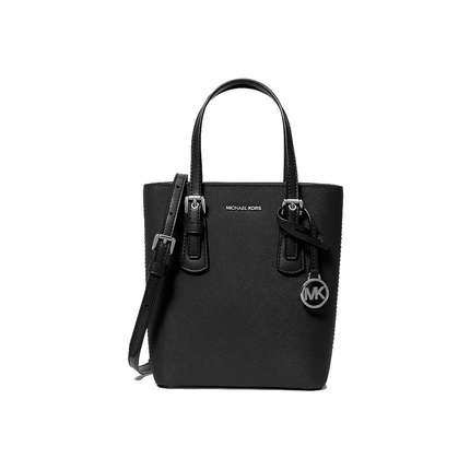 Michael Kors Women's Voyager Extra-Small Leather Convertible Crossbody Bag Black/Silver