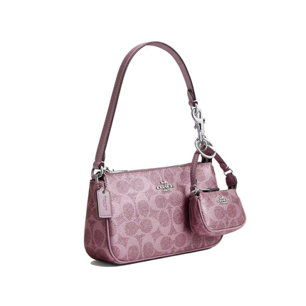 Coach Women's Boxed Nolita 19 And Nolita Bag Charm Set In Signature Canvas Silver/Pink
