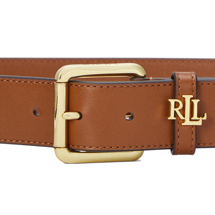 Polo Ralph Lauren Women's Logo Keeper Leather Belt Lauren Tan