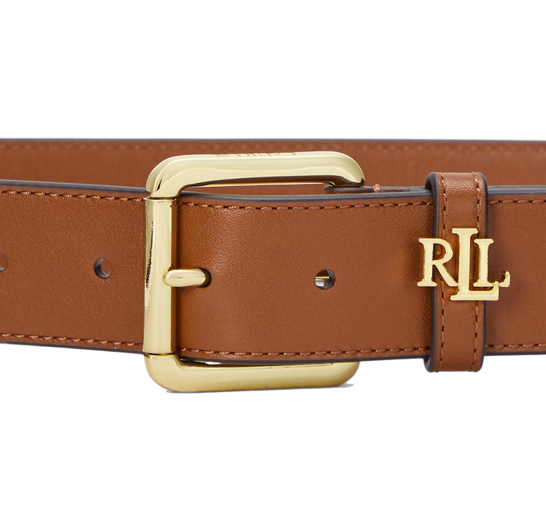 Polo Ralph Lauren Women's Logo Keeper Leather Belt Lauren Tan