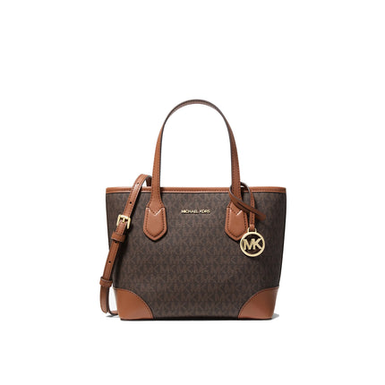 Michael Kors Women's Eva Extra-Small Signature Logo Convertible Tote Bag Brown