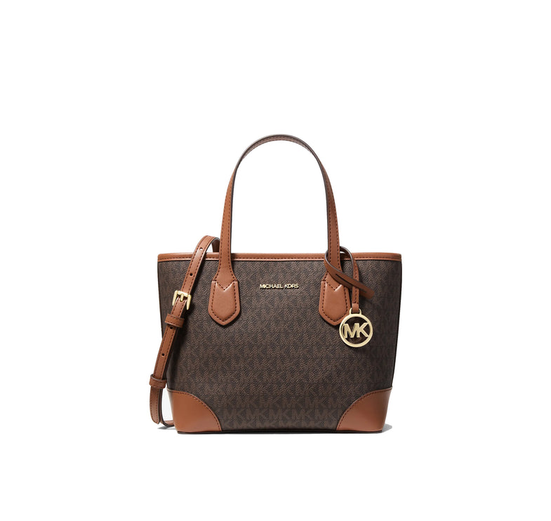 Michael Kors Women's Eva Extra-Small Signature Logo Convertible Tote Bag Brown