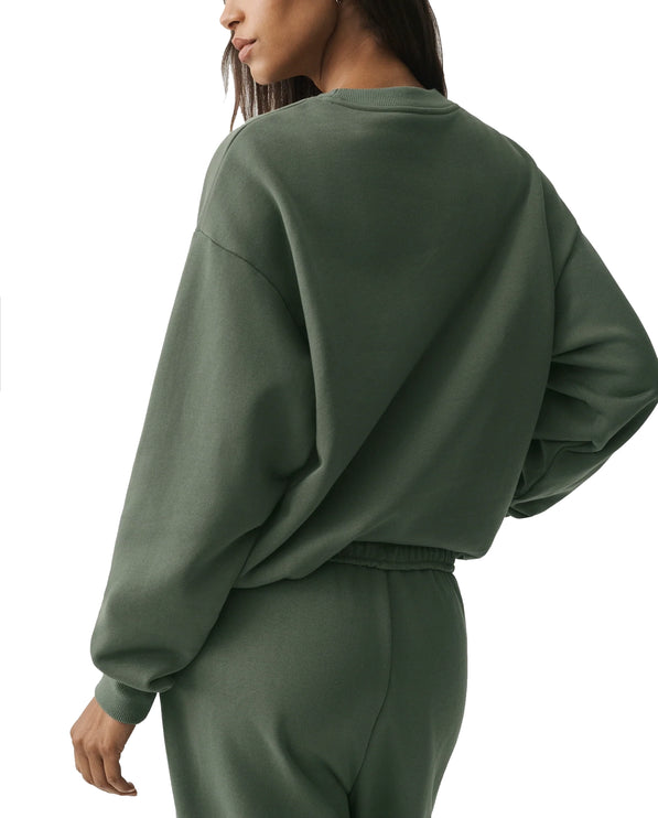 alo Women's Accolade Crew Neck Pullover Bamboo Green