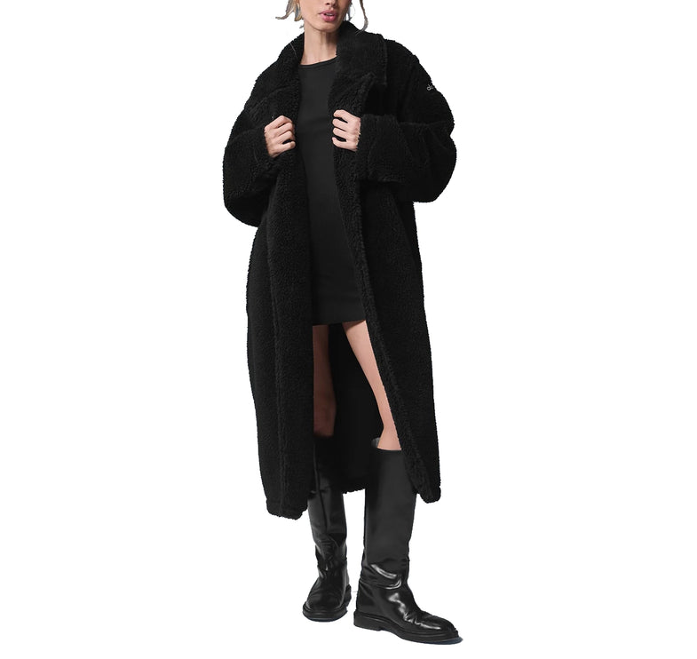 alo Women's Oversized Sherpa Trench Black