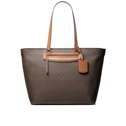 Michael Kors Women's Jet Set Travel Extra-Large Signature Logo Tote Bag Brown/Acorn