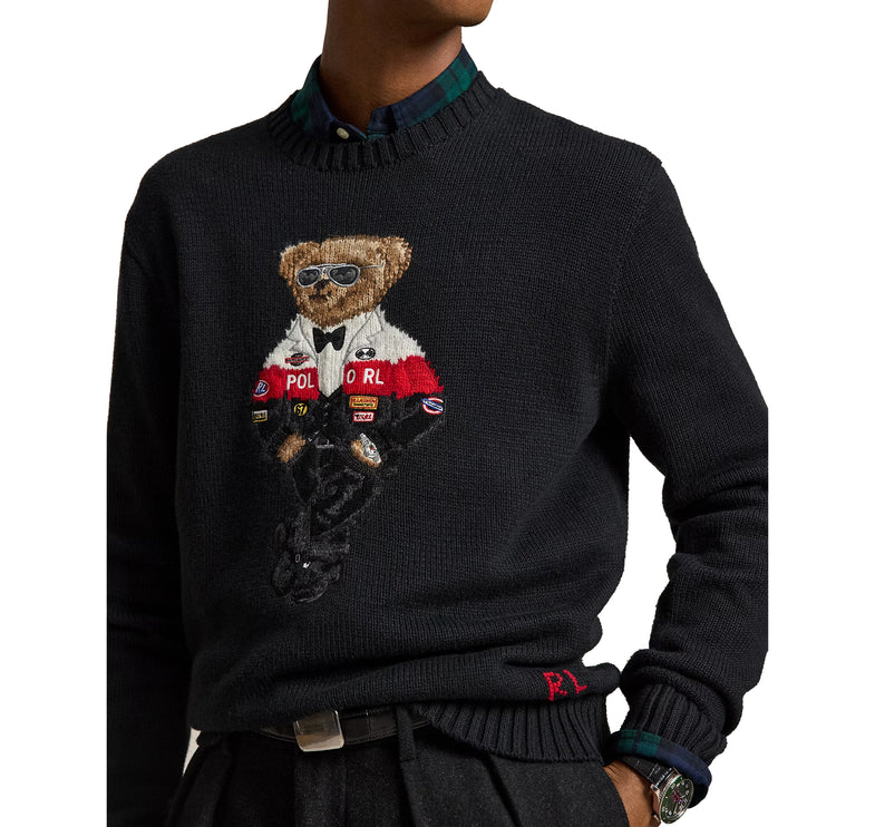 Polo Ralph Lauren Men's Polo Bear Sweater Polo Black