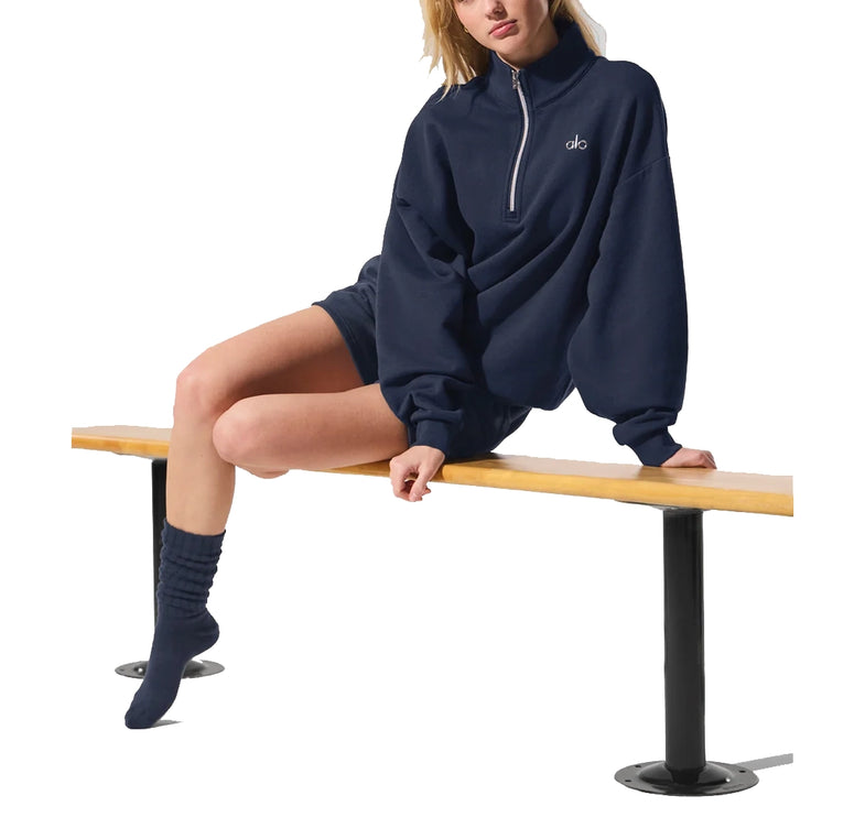 alo Women's Accolade 1/4 Zip Pullover Navy