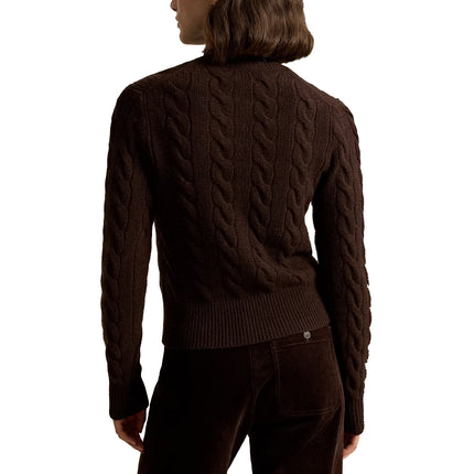 Polo Ralph Lauren Women's Cable-Knit Wool-Cashmere Cardigan Cedar Heather