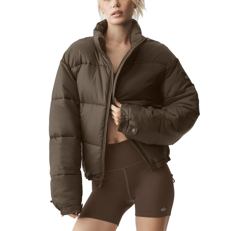 alo Women's Cold Front Puffer Jacket Espresso