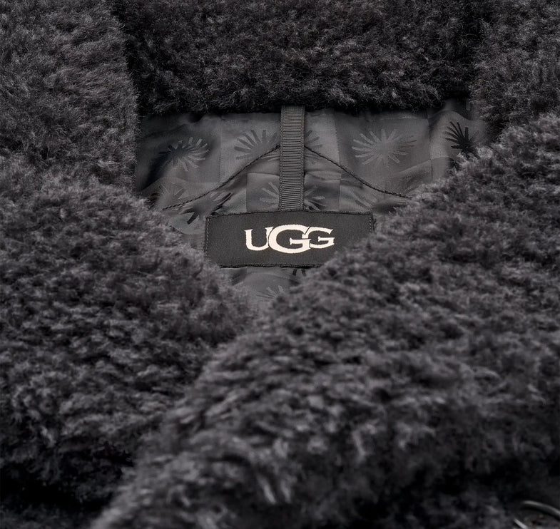 UGG Women's Gertrude Long Teddy Coat II Ink