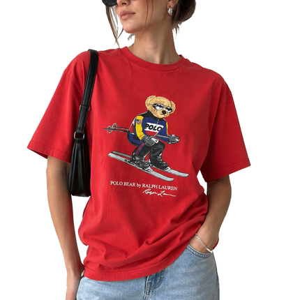 Polo Ralph Lauren Men's Ski Polo Bear Tee Red - Hemen Kargoda