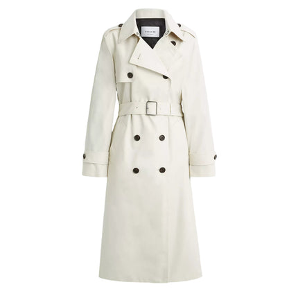 COACH Women's Long Trench Ecru