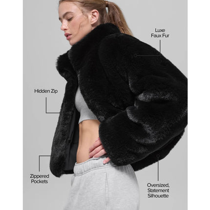 alo Women's Faux Fur Allure Jacket Black