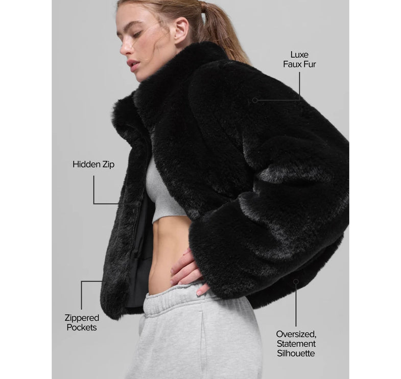 alo Women's Faux Fur Allure Jacket Black