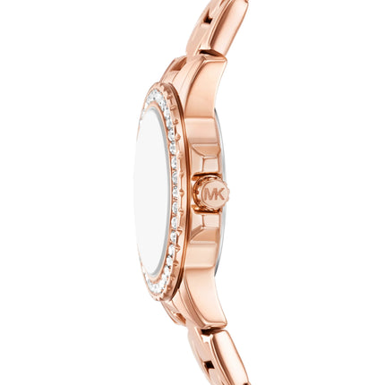 Michael Kors Women's Petite Everest Pavé Rose Gold-Tone Watch and Bracelets Jewelry Gift Set Rose Gold MKO9031SET