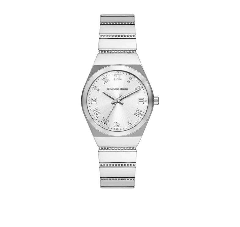 Michael Kors Women's Mini Lennox Pavé Silver-Tone Watch Silver MKO1305