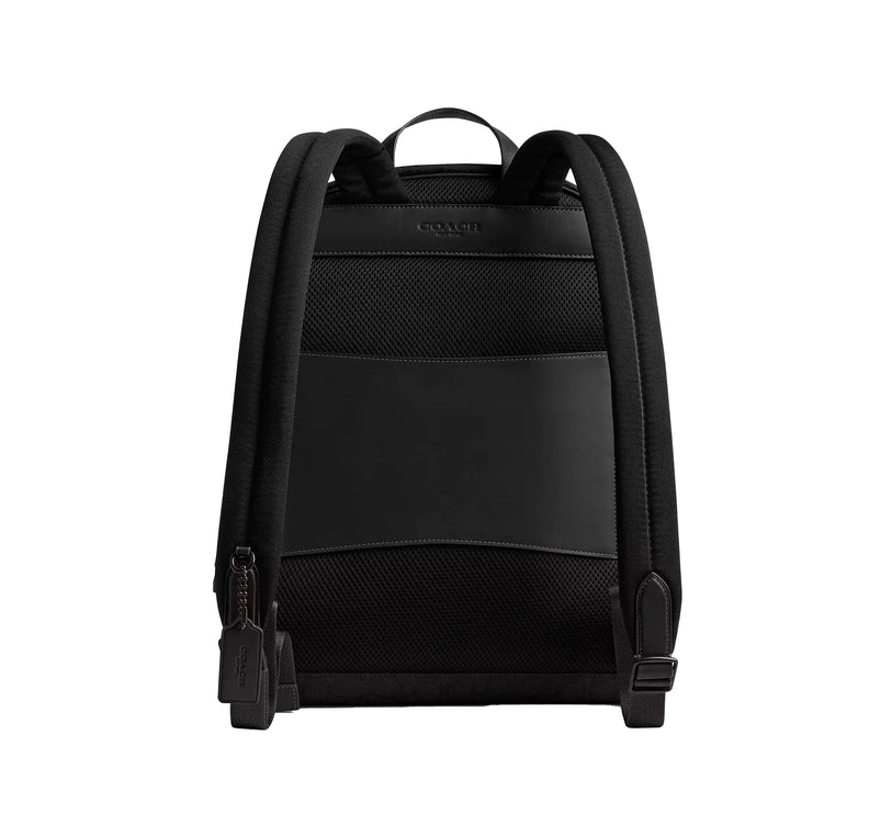 Coach Unisex Theo Backpack In Signature Jacquard Black
