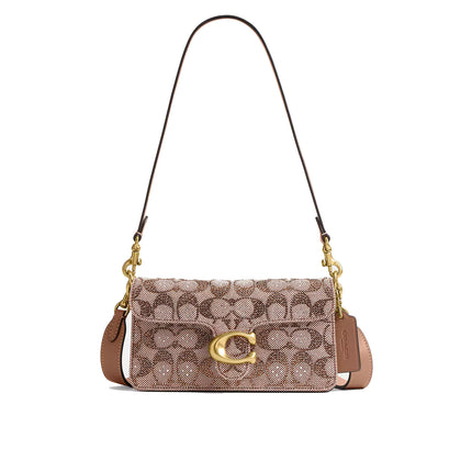 Coach Women's Soft Tabby Shoulder Bag 20 In Crystal Signature Jacquard Brass/Mushroom