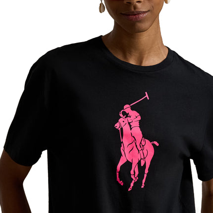 Polo Ralph Lauren Unisex Pink Pony Classic Fit Jersey T-Shirt Polo Black