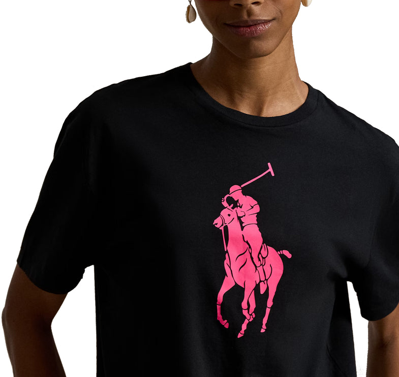 Polo Ralph Lauren Unisex Pink Pony Classic Fit Jersey T-Shirt Polo Black