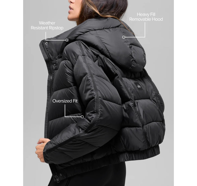 alo Women's Aspen Love Puffer Jacket Black
