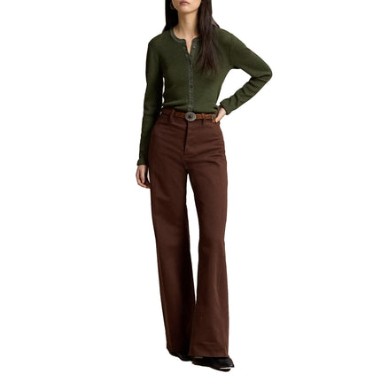 Polo Ralph Lauren Women's Rib-Knit Wool Cardigan Harvest Olive Heather