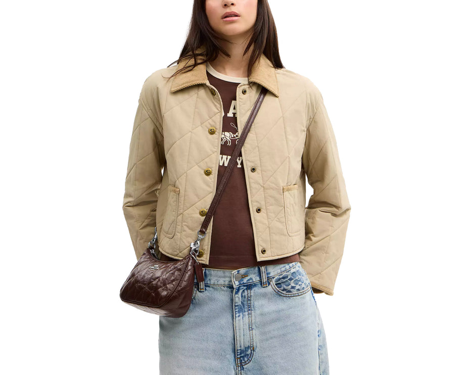 Coach Women's Teri Shoulder Bag With Quilting Silver/Maple