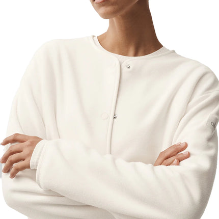 alo Women's Polar Fleece Take Note Jacket Ivory