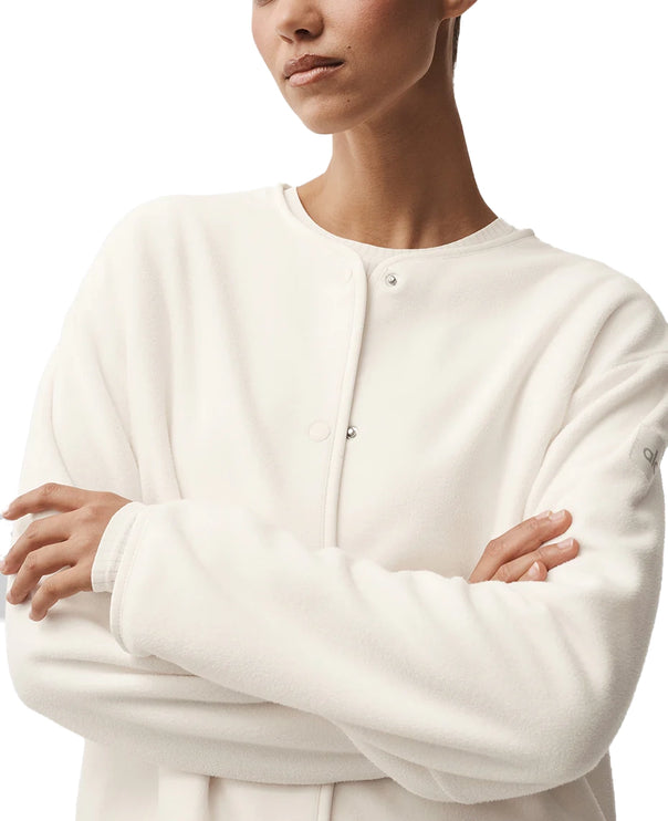 alo Women's Polar Fleece Take Note Jacket Ivory