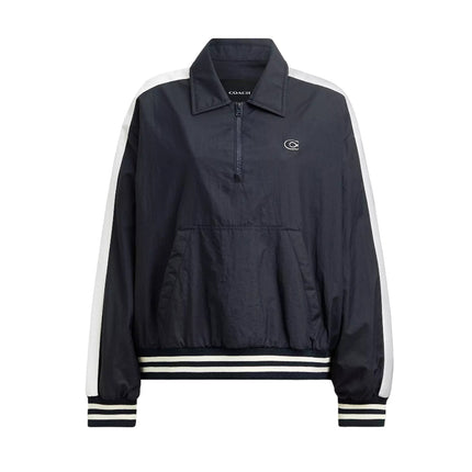 COACH Women's Sporty Half Zip Jacket Midnight Navy