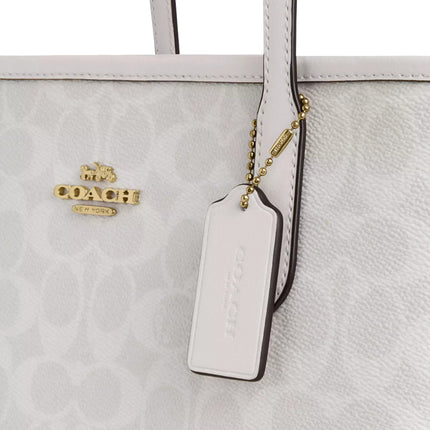 Coach Women's Medium City Tote Bag In Signature Canvas Gold/White/Chalk