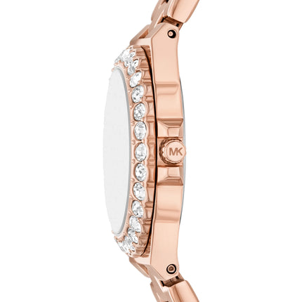 Michael Kors Women's Mini Lennox Pavé Rose Gold-Tone Watch Rose Gold MKO1317
