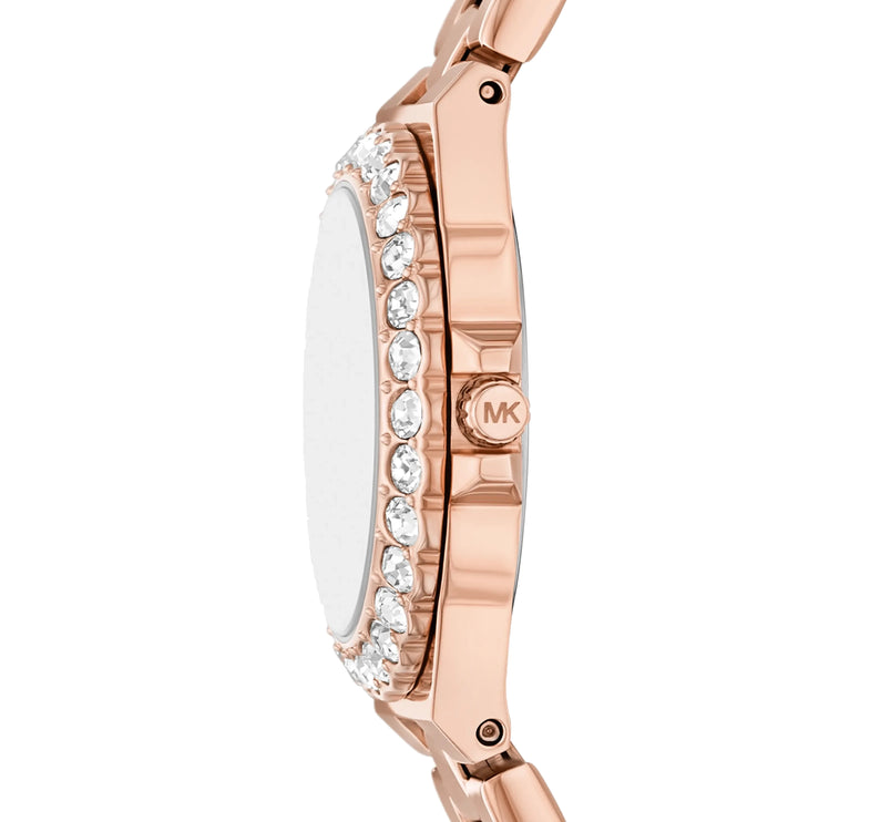 Michael Kors Women's Mini Lennox Pavé Rose Gold-Tone Watch Rose Gold MKO1317