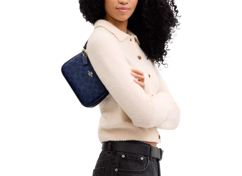 Coach Women's Nolita 19 In Signature Canvas Gold/Navy