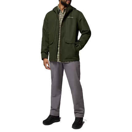 Columbia Men's Landroamer Fleece Lined Rain Jacket Greenscape/Stone Green