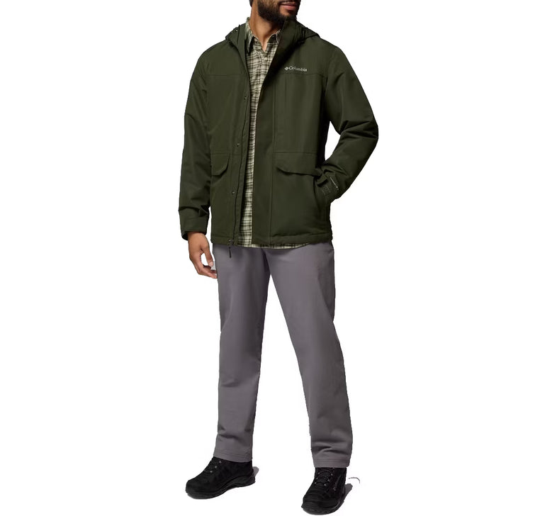 Columbia Men's Landroamer Fleece Lined Rain Jacket Greenscape/Stone Green