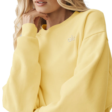 alo Women's Accolade Crew Neck Pullover Warm Butter