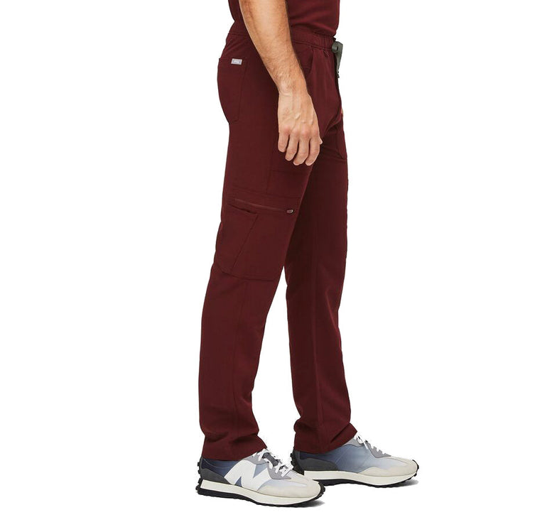 FIGS Men's Cairo Cargo Scrub Pants Burgundy
