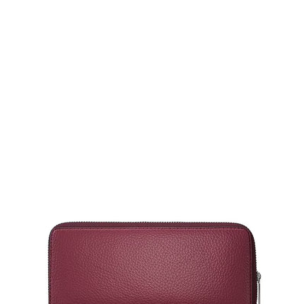 Michael Kors Women's Large Pebbled Leather Continental Wallet Maroon