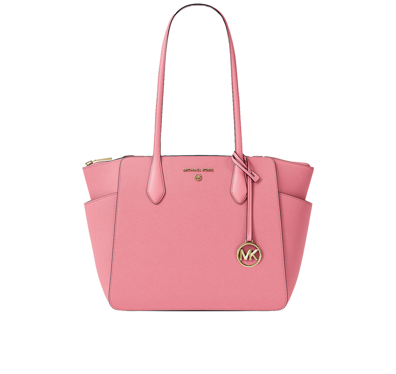 Michael Kors Women's Marilyn Medium Saffiano Leather Tote Bag Carnation/Gold