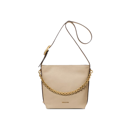 Michael Kors Women's Nolita Small Pebbled Leather Bucket Tote Bag Khaki/Gold