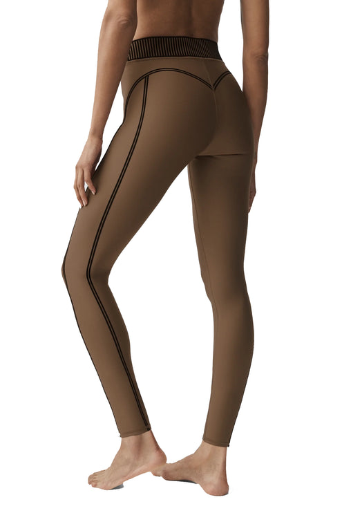 alo Women's Airlift High-Waist 7/8 Line Up Legging Java Brown