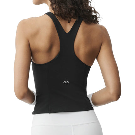 alo Women's Airbrush Lock In Bra Tank Black