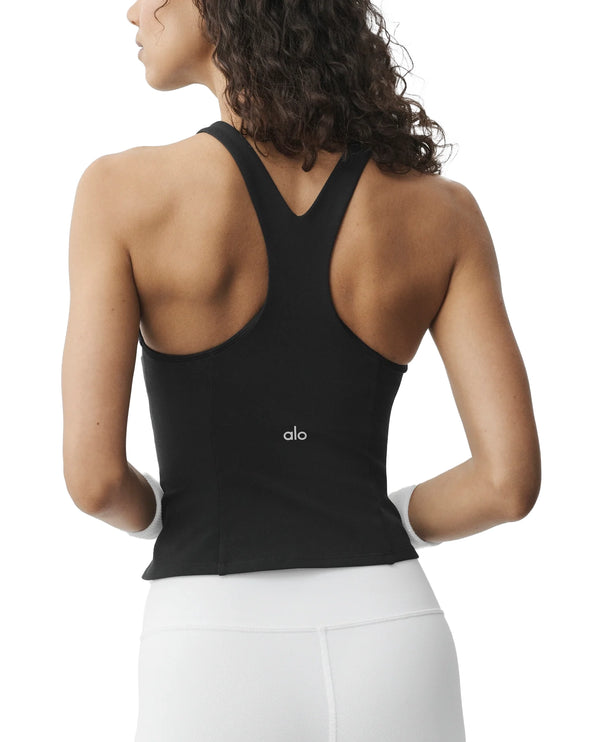 alo Women's Airbrush Lock In Bra Tank Black