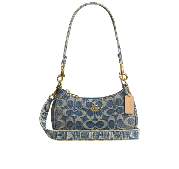 Coach Women's Teri Mini Crossbody Bag In Signature Regenerative Cotton Denim Gold/Denim
