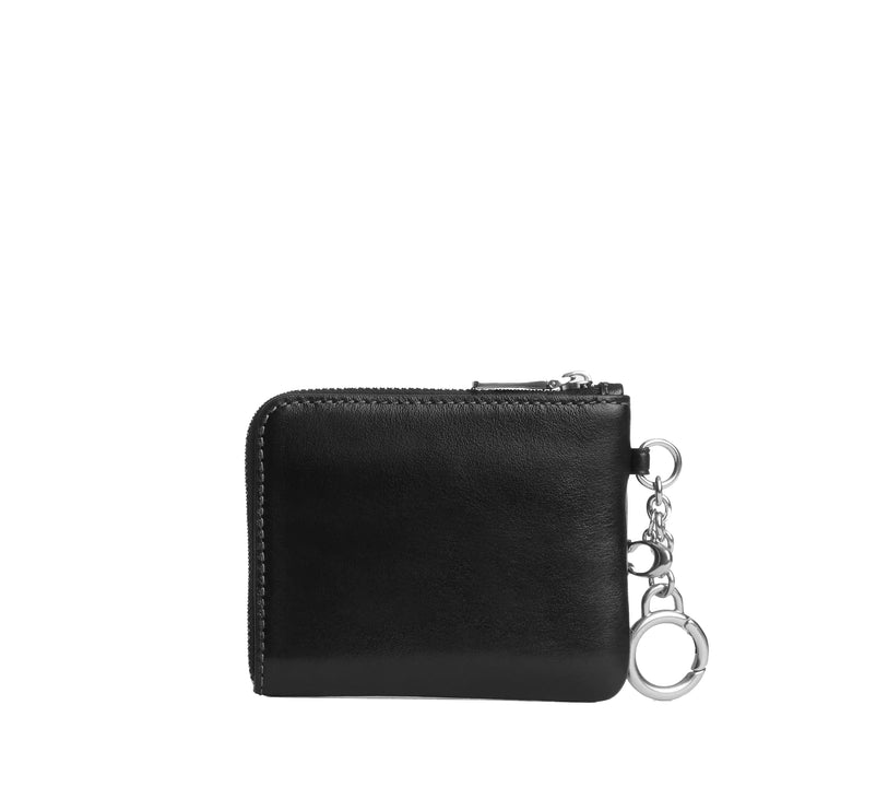 Coach Women's Small Corner Zip Wallet Silver/Black